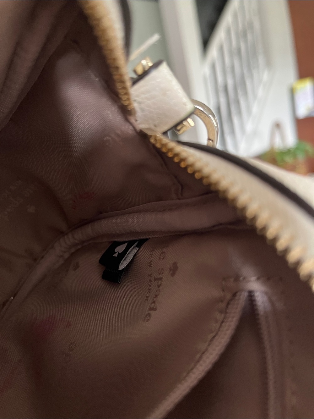 kate spade Cream Leather Crossbody with Striped Strap - Picture 7 of 8